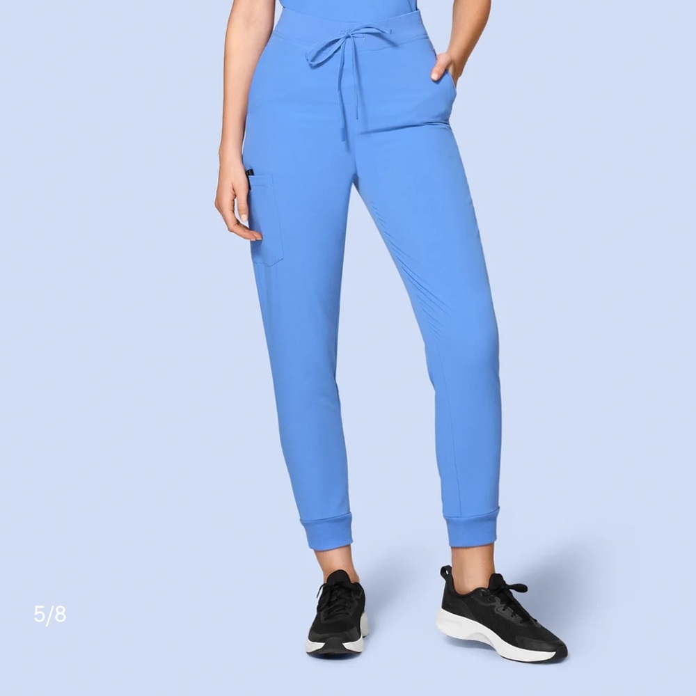 Mandala High Waisted Jogger Pants Ceil Blue